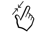 Touchscreen squeeze hand icon